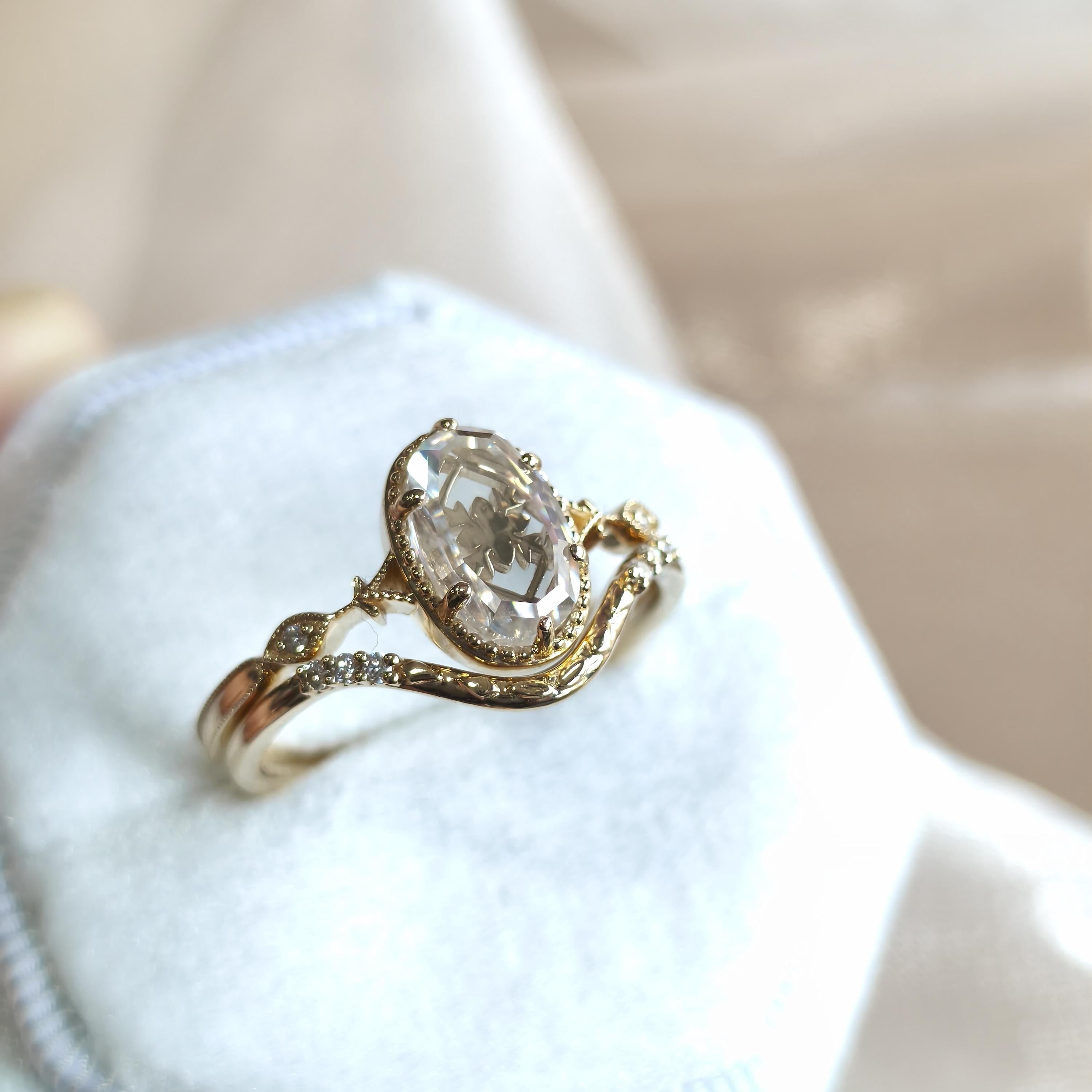 1.90 CT Oval Floral Lab-Grown Ring for Her