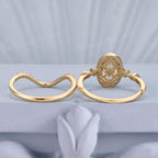Lab-Grown Oval Vintage Floral Engagement Ring