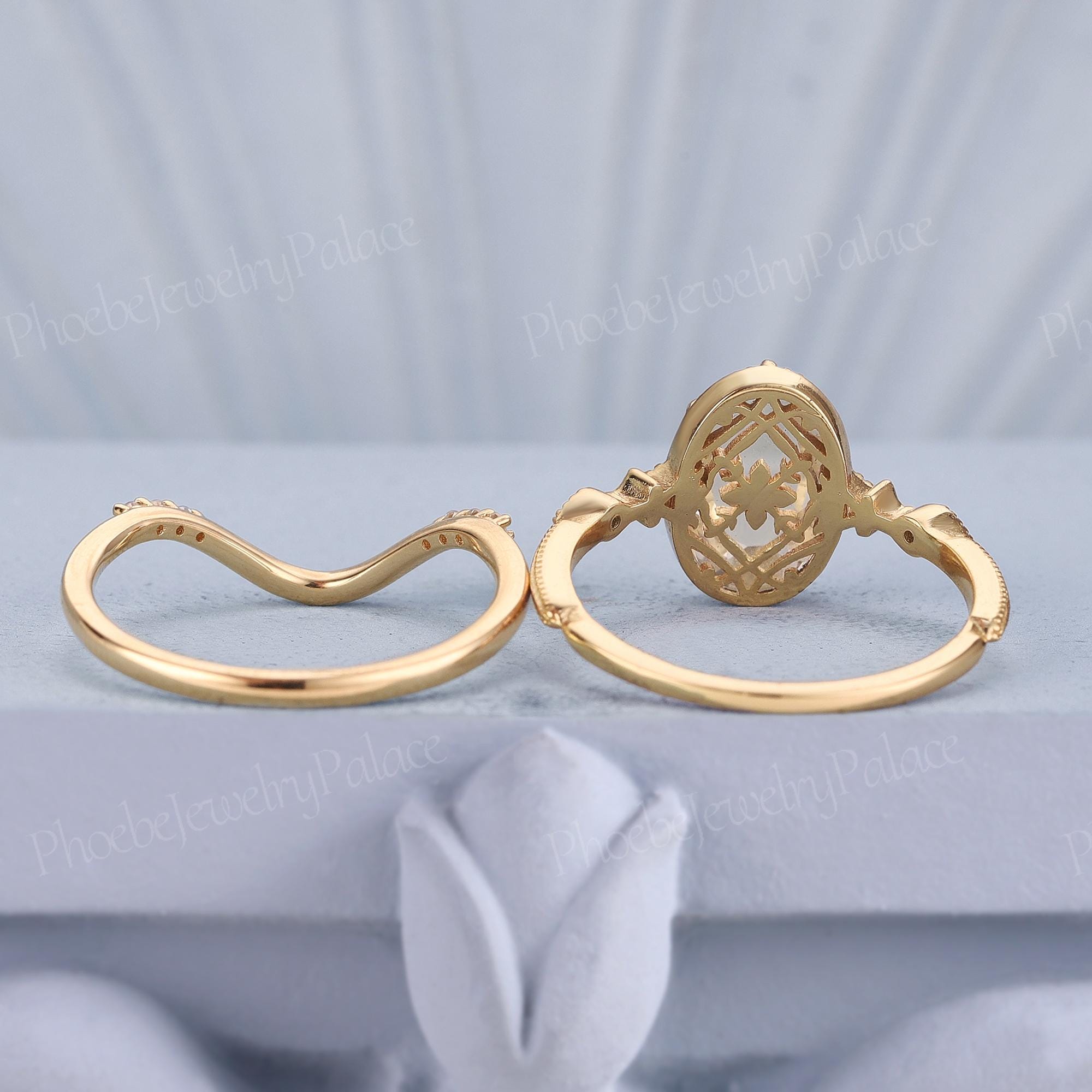 Lab-Grown Oval Vintage Floral Engagement Ring
