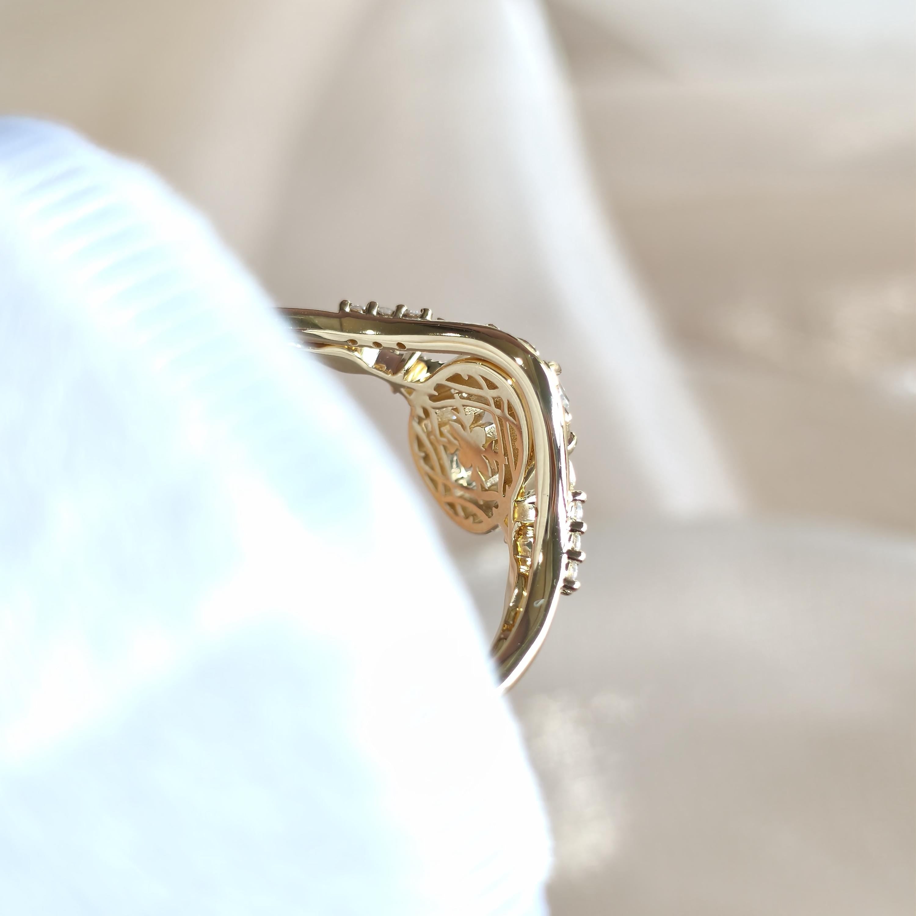 1.90 CT Floral Oval Lab-Grown Diamond Ring