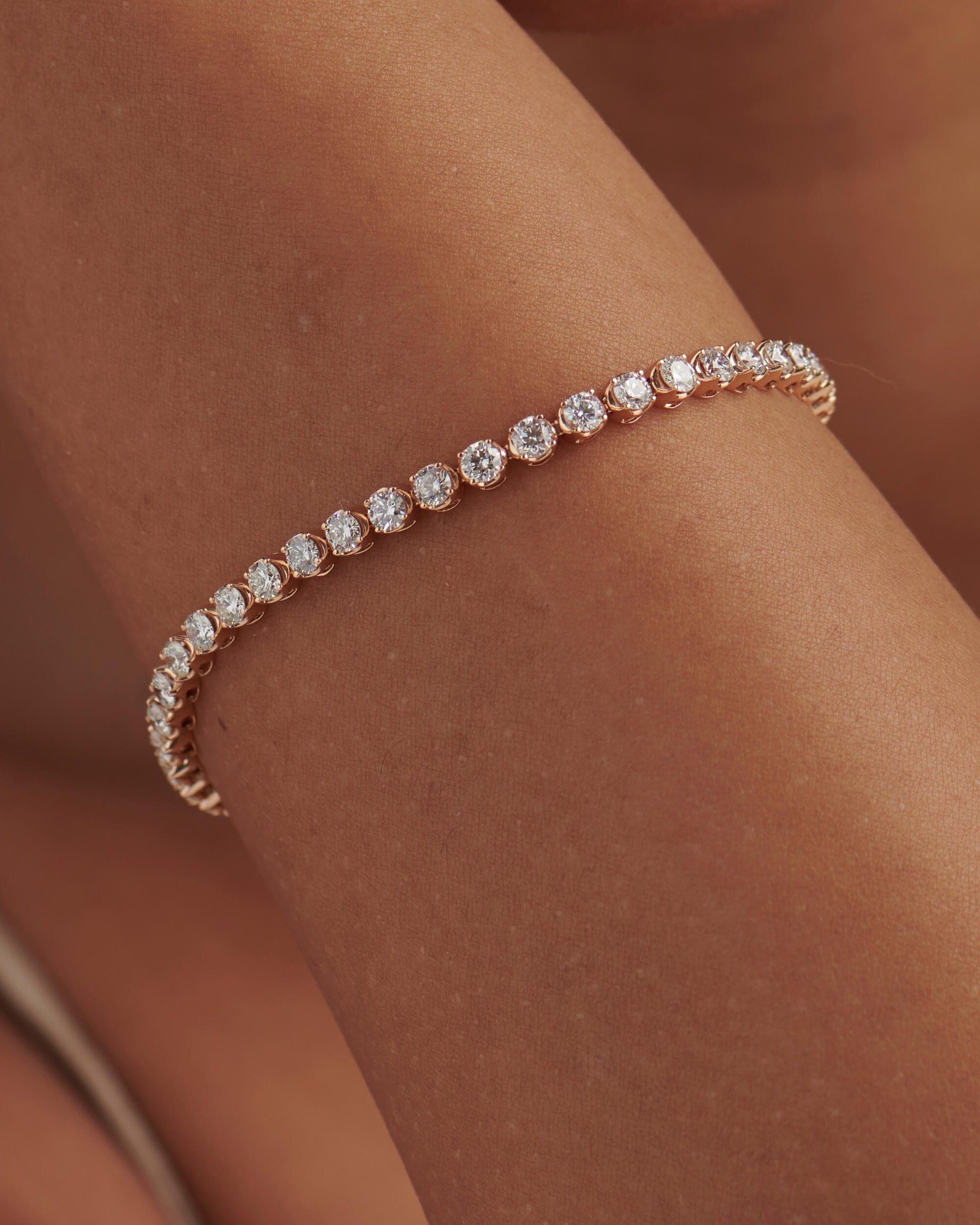 14k Solid Gold Classic Lab Grown Diamond Tennis Bracelet ( 10 Cents) - JBR Jeweler