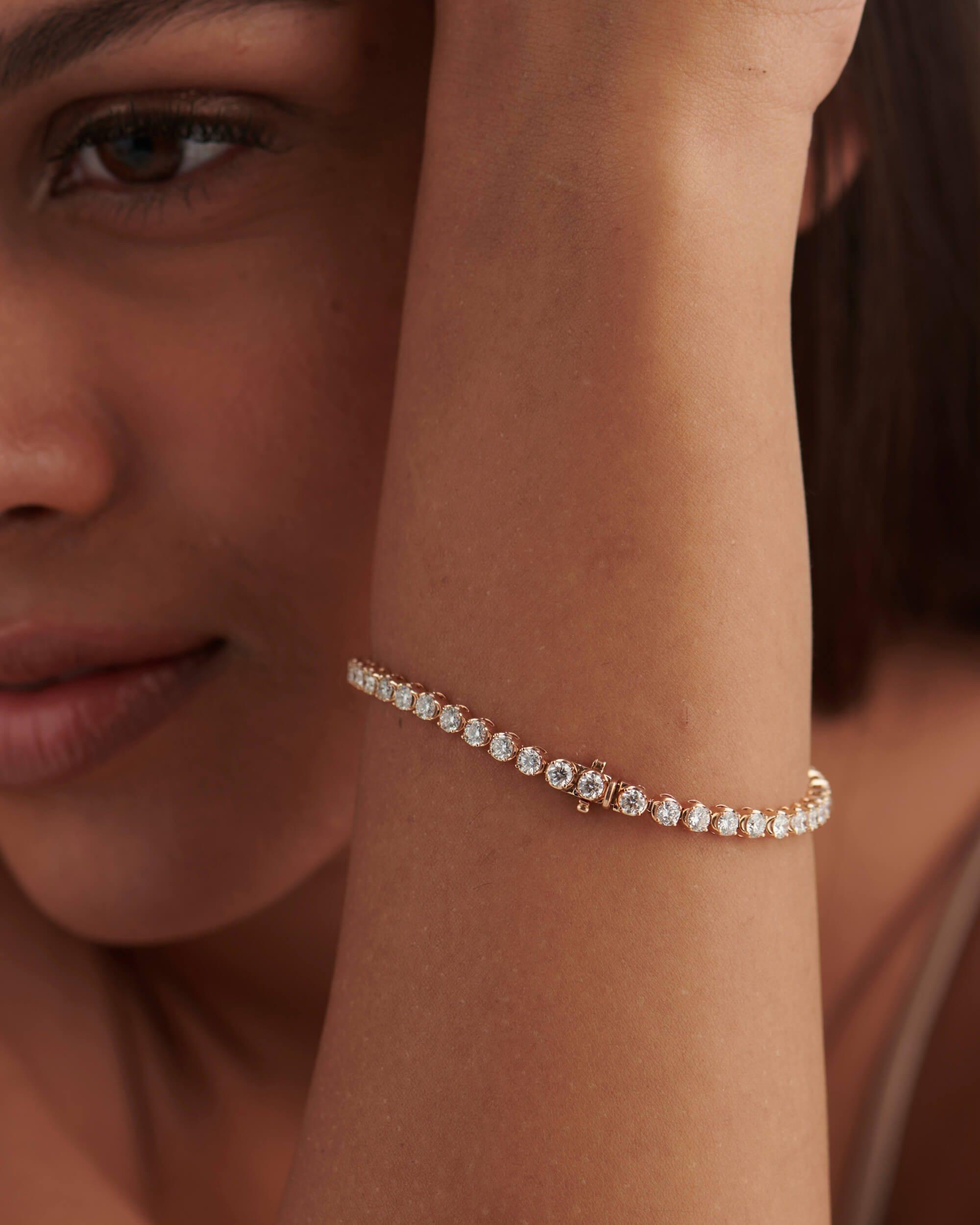 14k Solid Gold Classic Lab Grown Diamond Tennis Bracelet ( 10 Cents) - JBR Jeweler