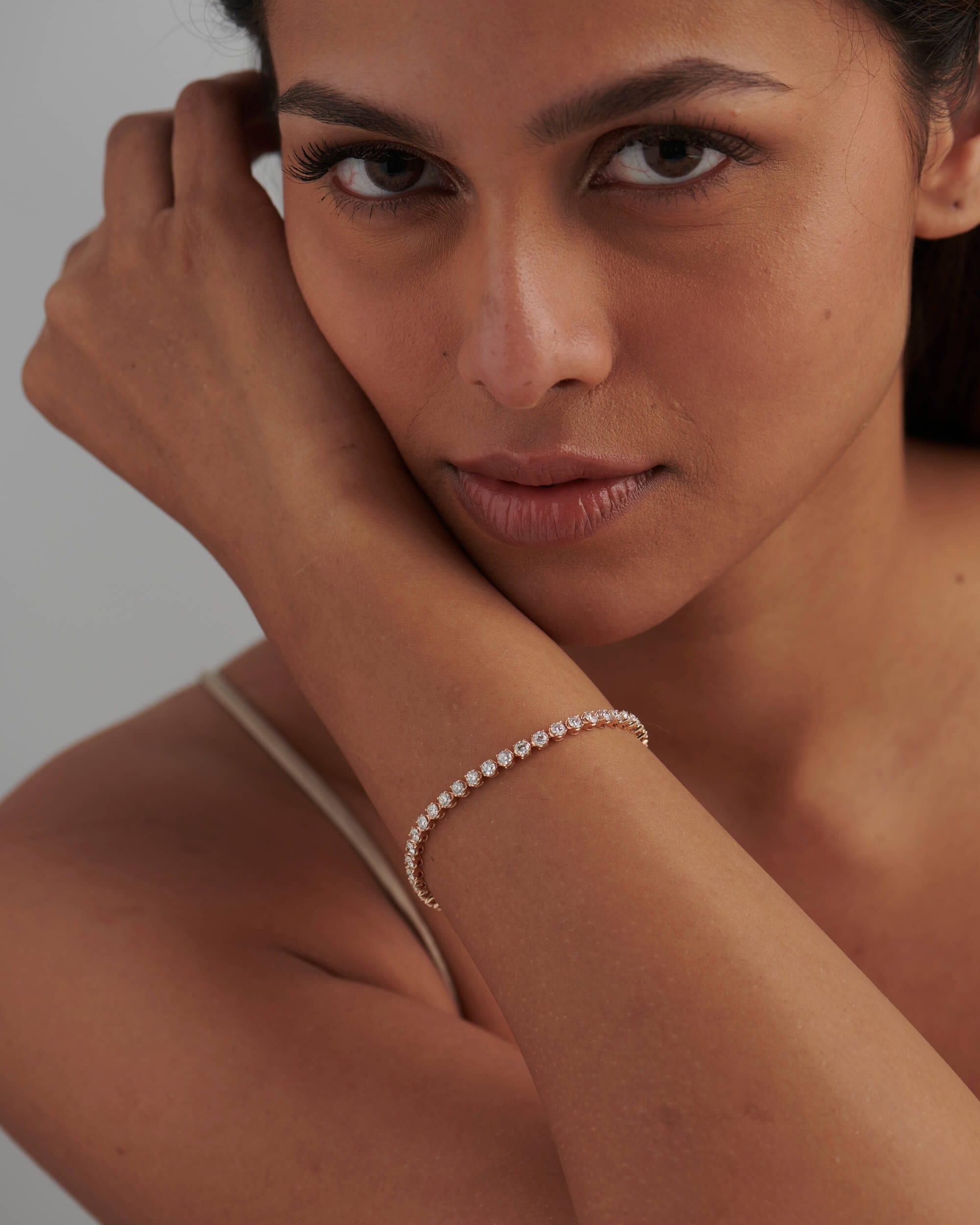 14k Solid Gold Classic Lab Grown Diamond Tennis Bracelet ( 10 Cents) - JBR Jeweler