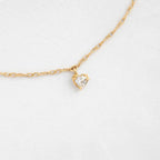 14k Solid Gold Heart Lab Grown-CVD Diamonds Dainty Bracelet - JBR Jeweler
