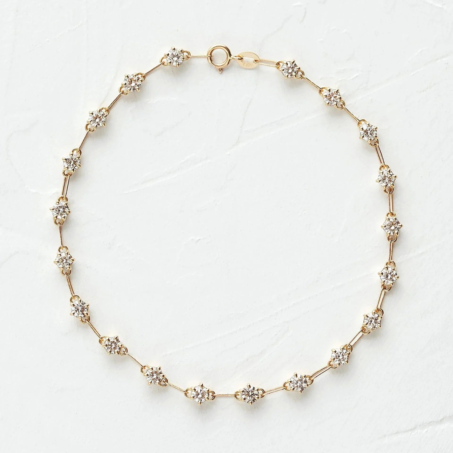 14k Solid Gold Lab Grown-CVD Diamond Distance Bracelet - JBR Jeweler