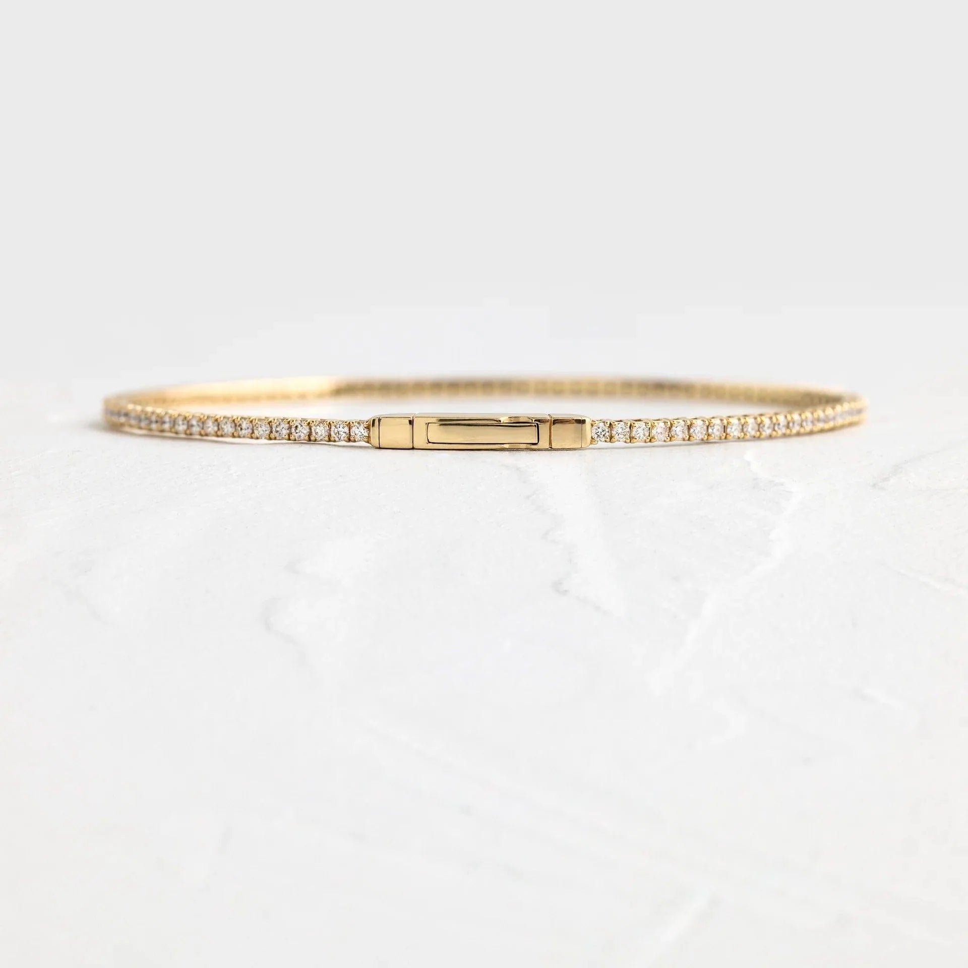 14k Solid Gold Round Shaped Lab Grown Tennis Wisp Bracelet - JBR Jeweler