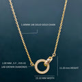 14k Gold Double Circle Diamond Interlocking Rings Pendant, Dainty Anniversary Gift for Her