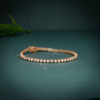 14k Solid Gold Classic Lab Grown Diamond Tennis Bracelet ( 5 Cents)