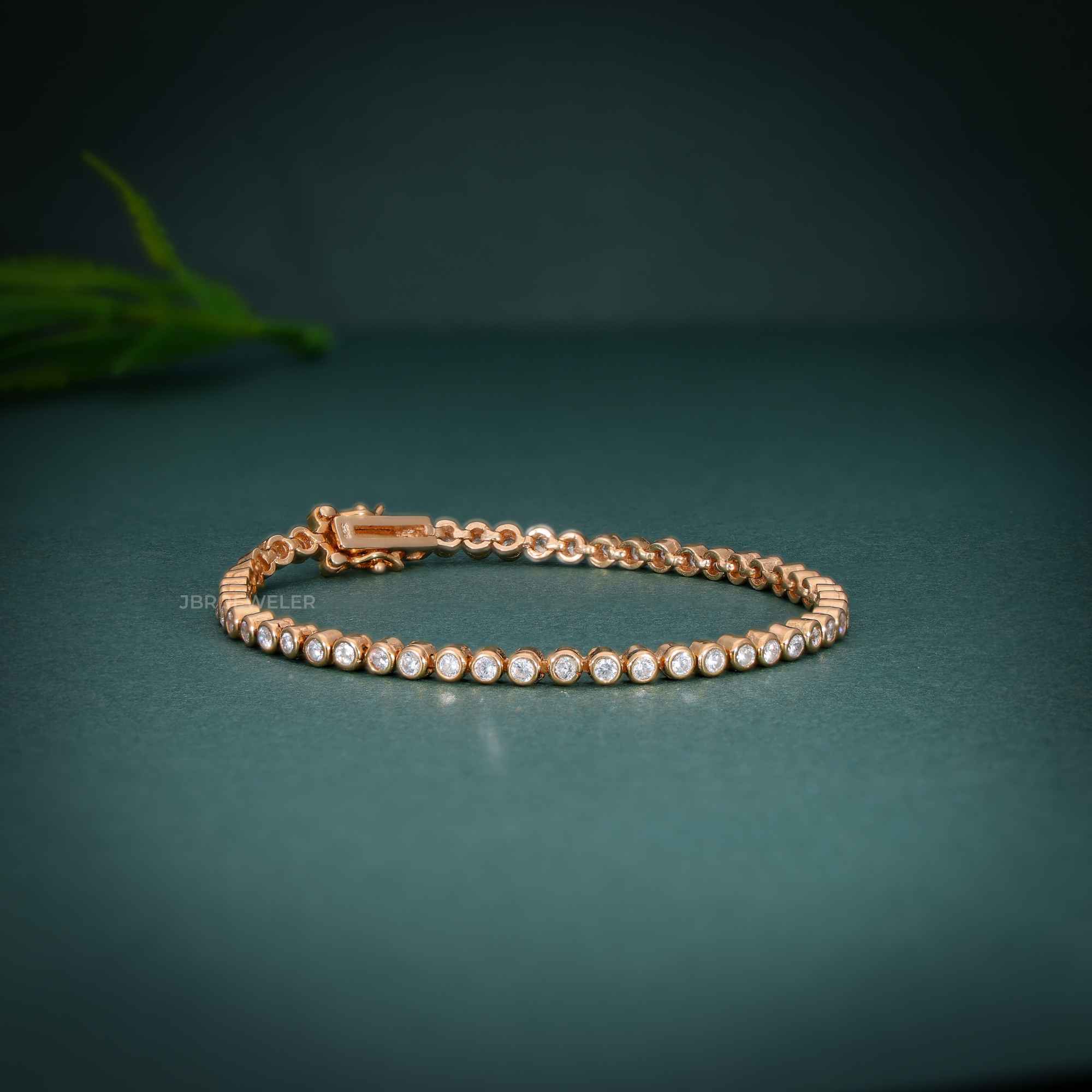 14k Solid Gold Classic Lab Grown Diamond Tennis Bracelet ( 5 Cents)