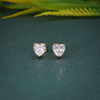 2.00Ct Heart Shape Created Diamond Real 14K Yellow Gold Earrings Studs Screw Back