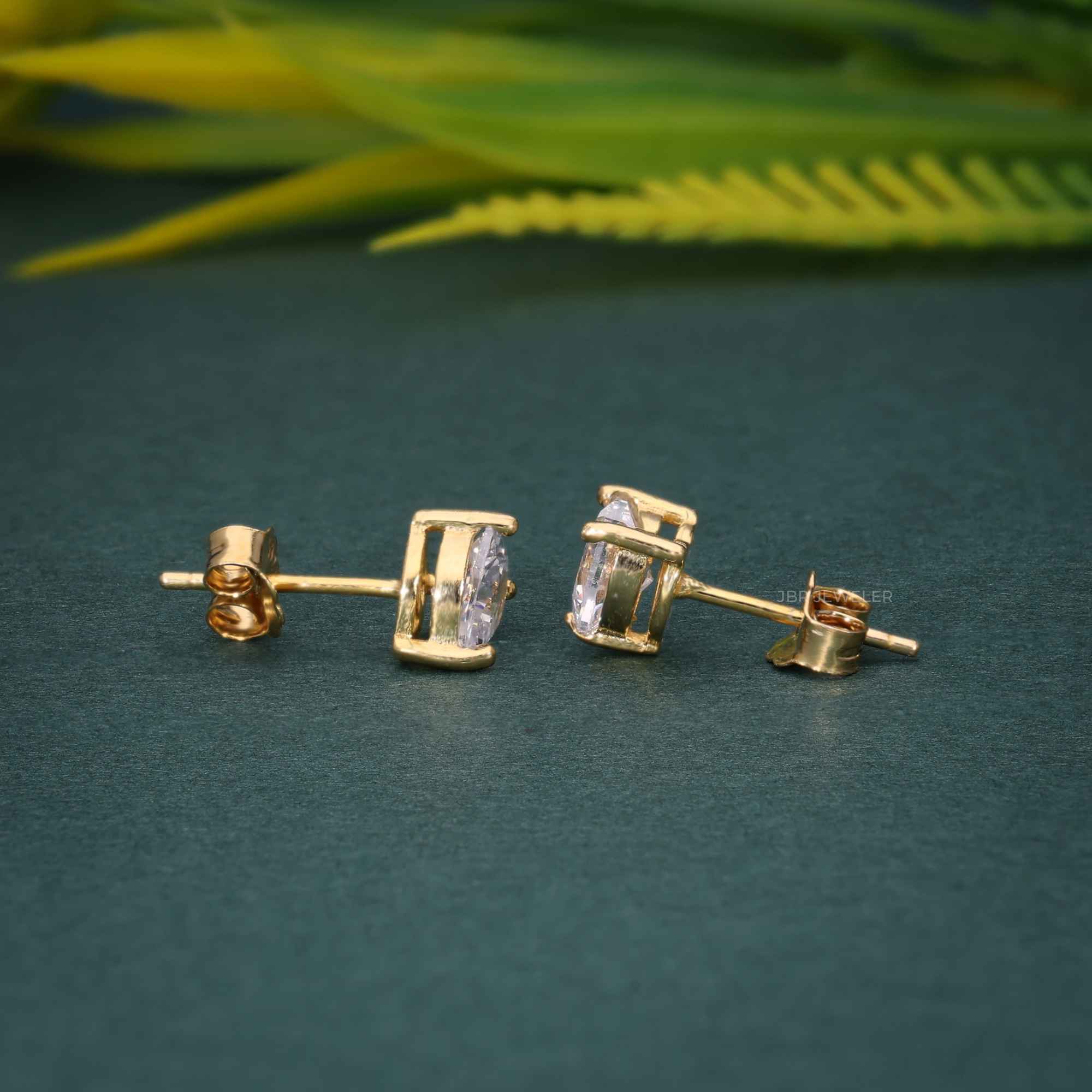 2.00Ct Heart Shape Created Diamond Real 14K Yellow Gold Earrings Studs Screw Back