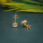 2.00Ct Heart Shape Created Diamond Real 14K Yellow Gold Earrings Studs Screw Back