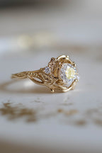 2.10 CT Lab Grown Diamond Ring with Ivy Flair