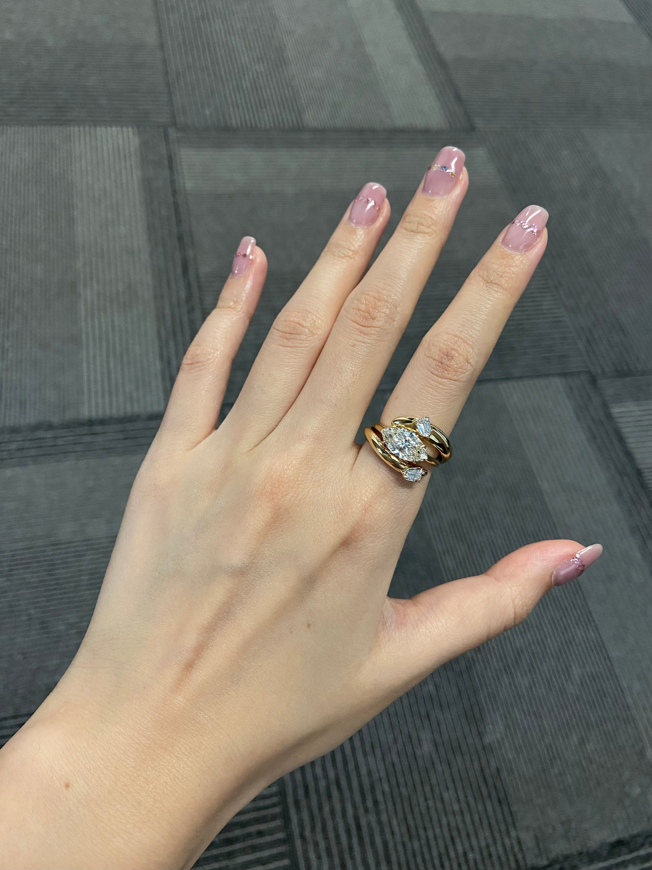 Lab-Grown Diamond East-West Engagement Ring