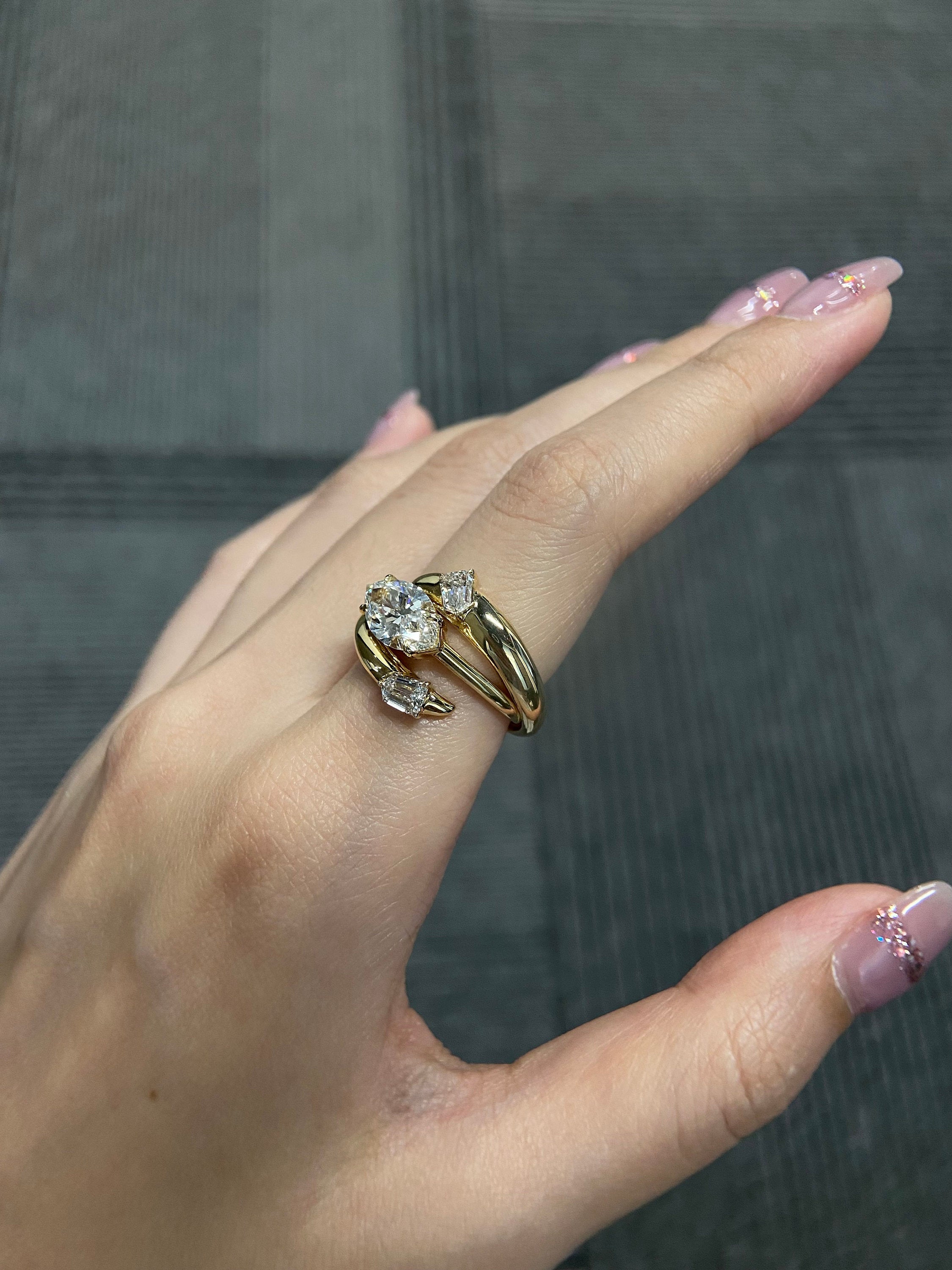 2.25 CT Lab-Grown Diamond East-West Engagement Ring