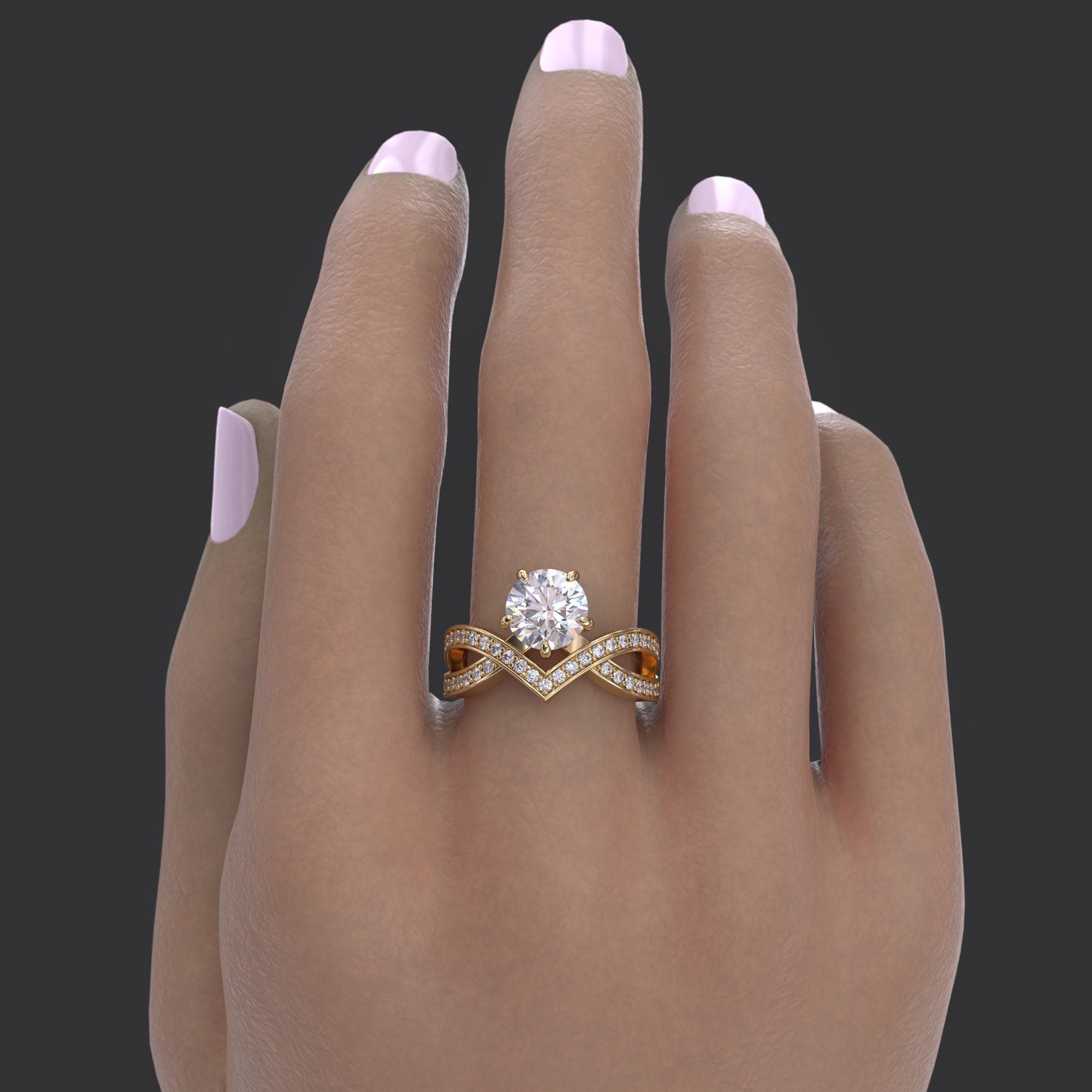 Elegant 2.50 CT Lab Diamond Pave Engagement Ring