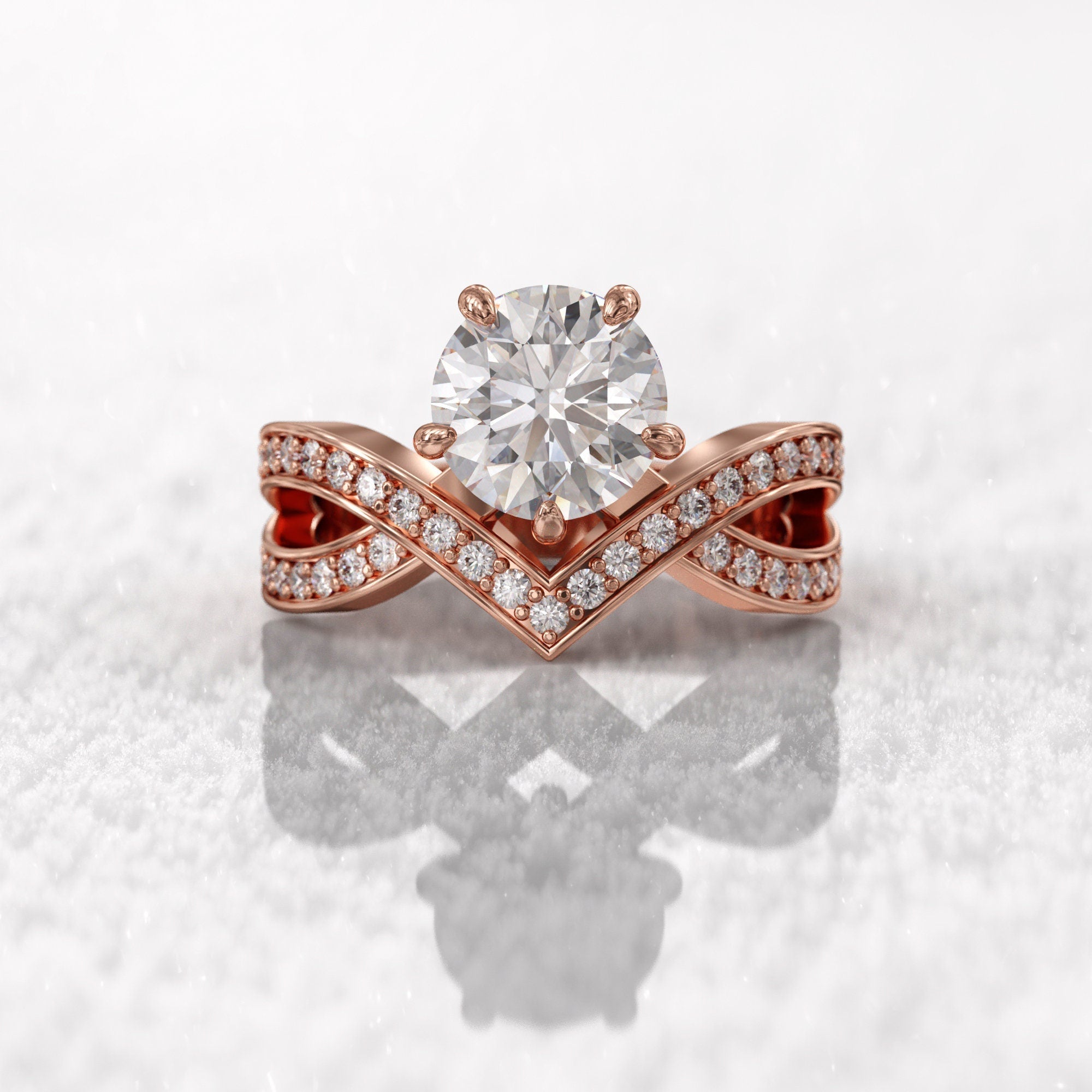 2.50 CT Lab Diamond Pave Ring Made for Proposals