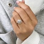 2.70 CT Round & Pear-Cut Lab-Grown Diamond Three-Stone Bridal Set - Crown Engagement Ring