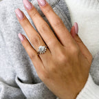Round & Pear-Cut Lab-Grown Diamond Three-Stone Bridal Set - Crown Engagement Ring