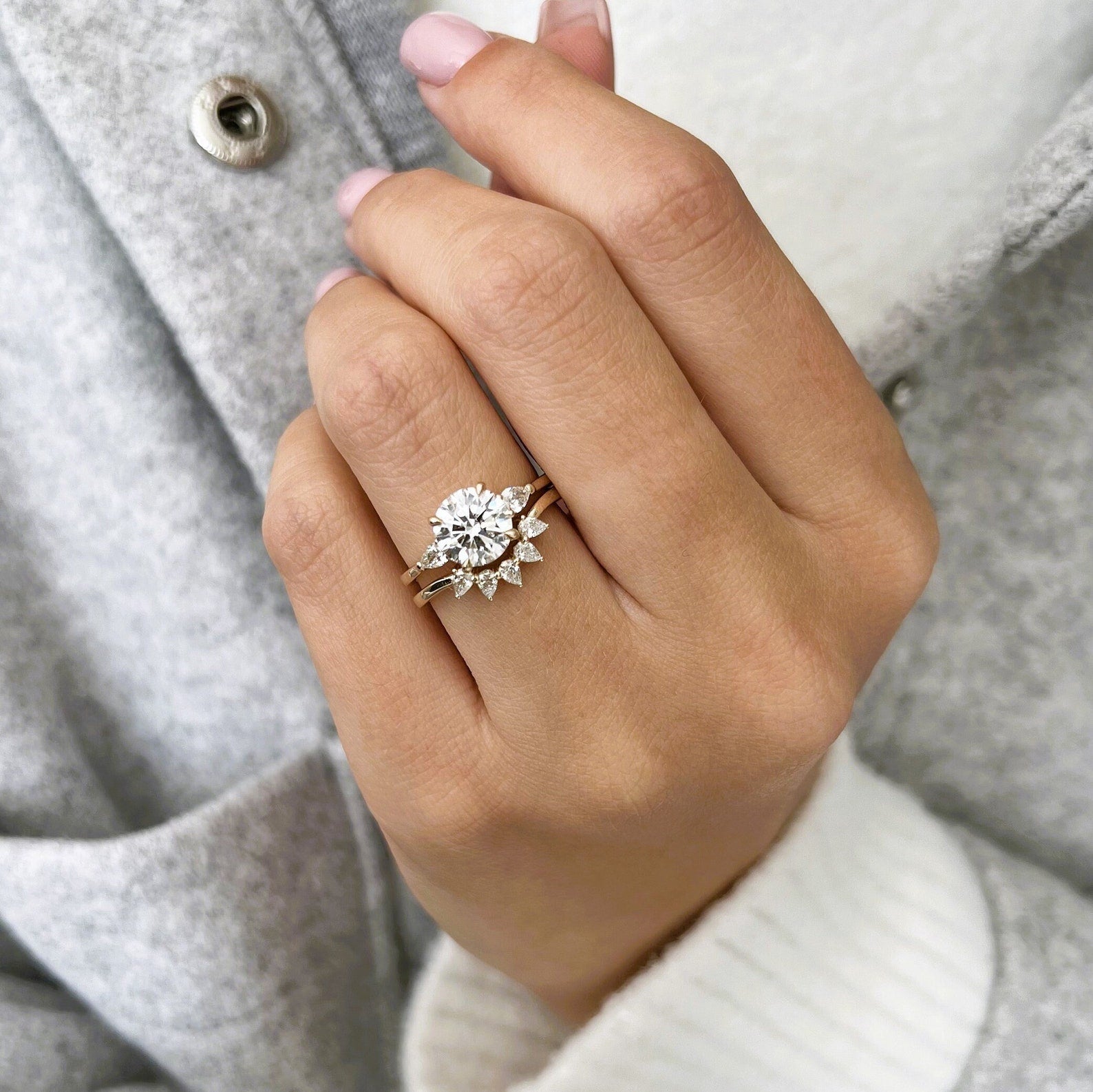 Lab-Grown Diamond Three-Stone Bridal Set