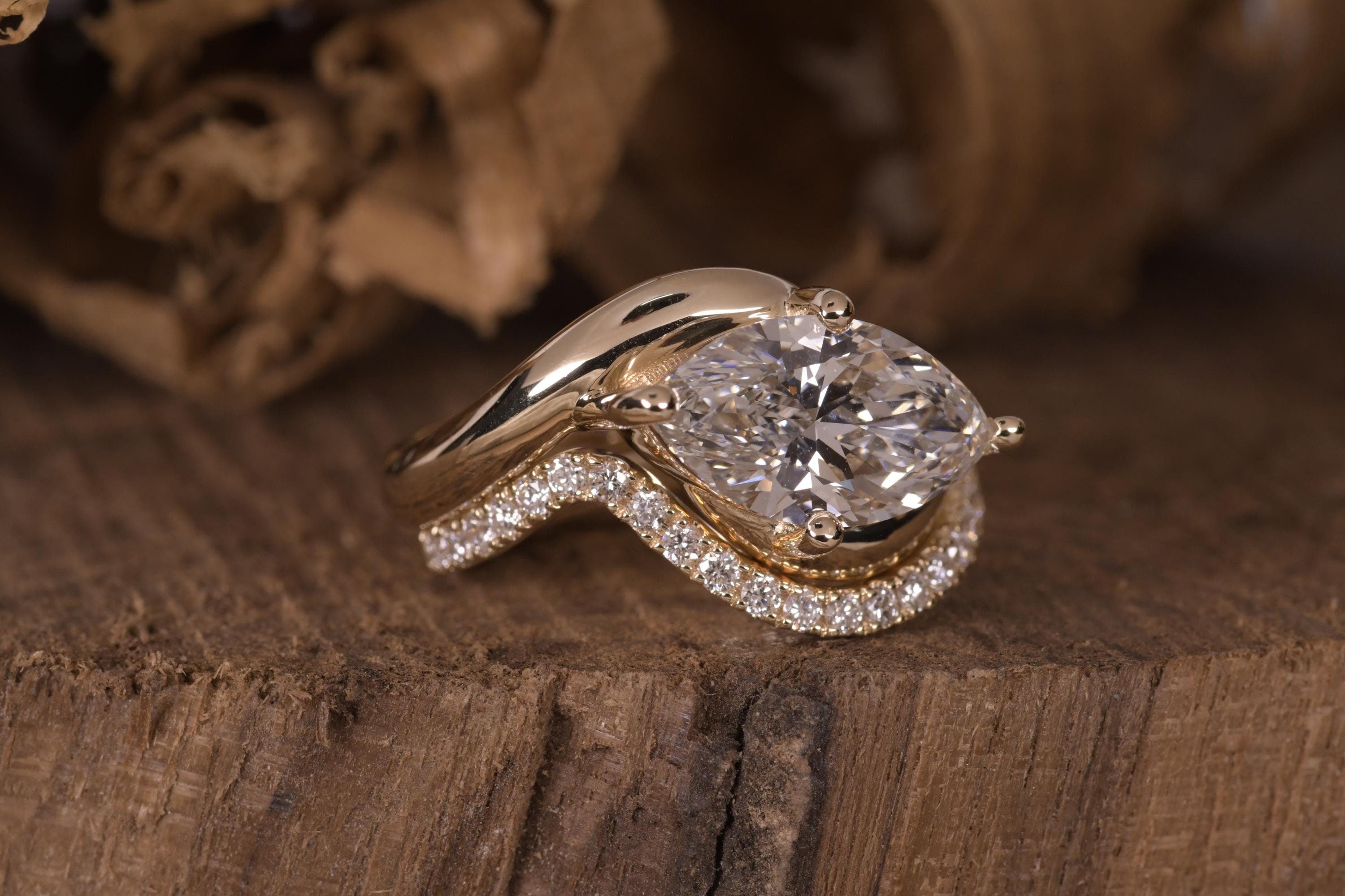 2.75 CT Lab Diamond Marquise Ring Set for Her