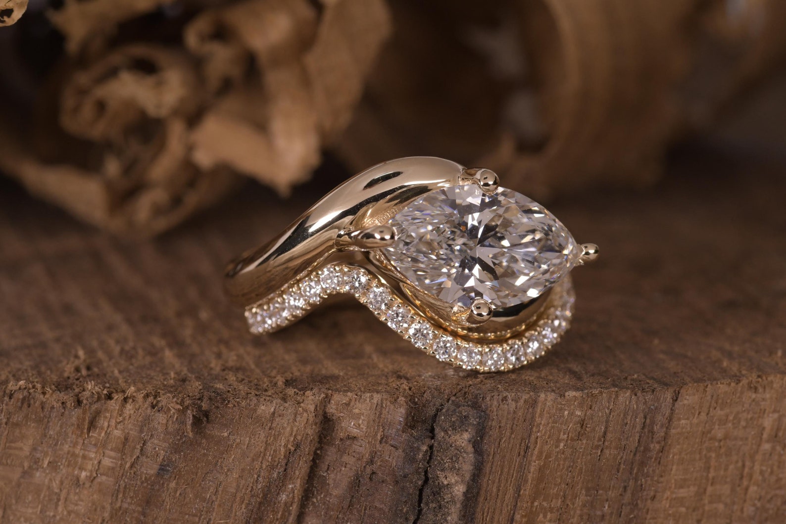 2.75 CT Marquise Diamond Bridal Ring Duo for Her