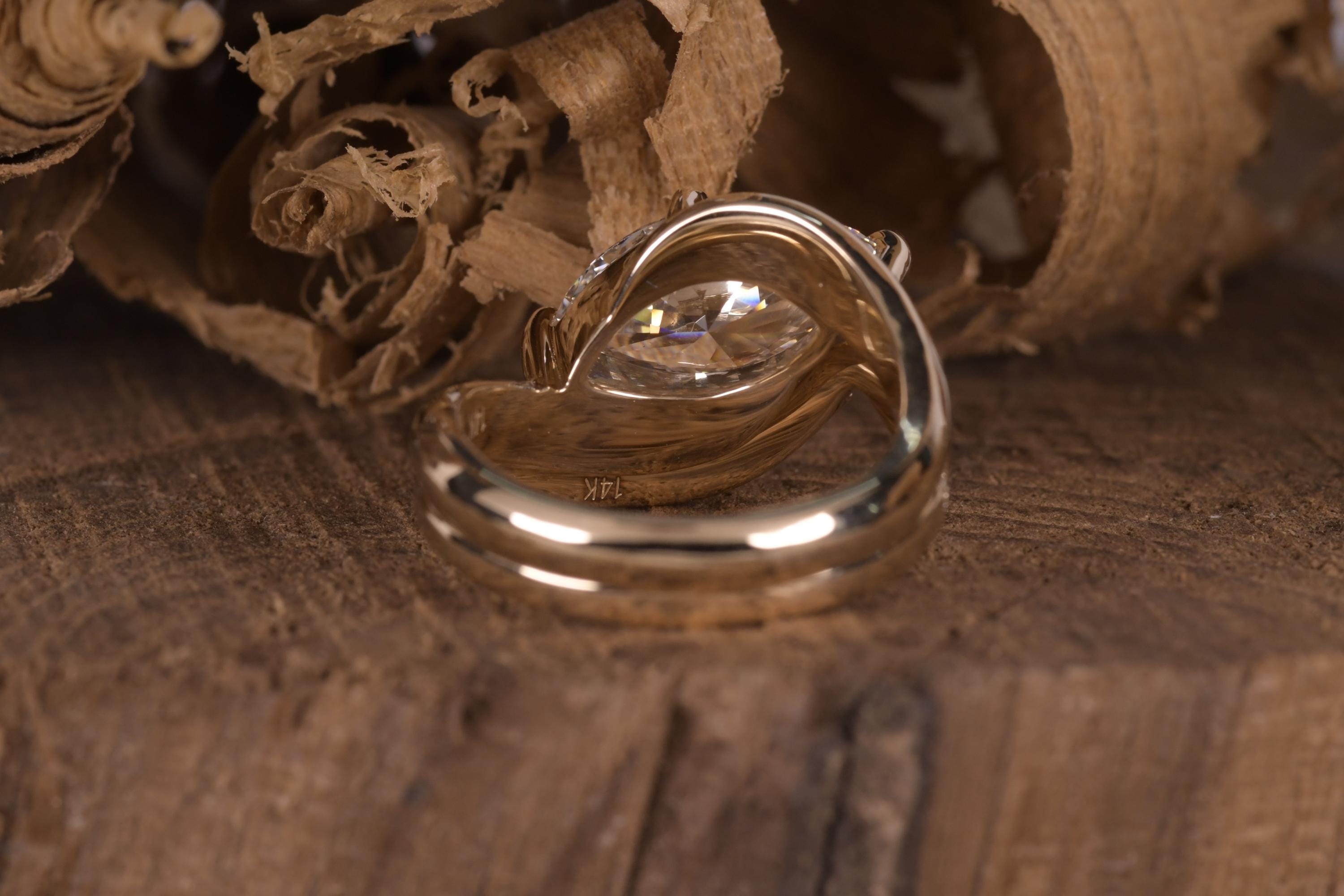 2.75 CT Lab-Grown Marquise Ring & Wedding Band Set