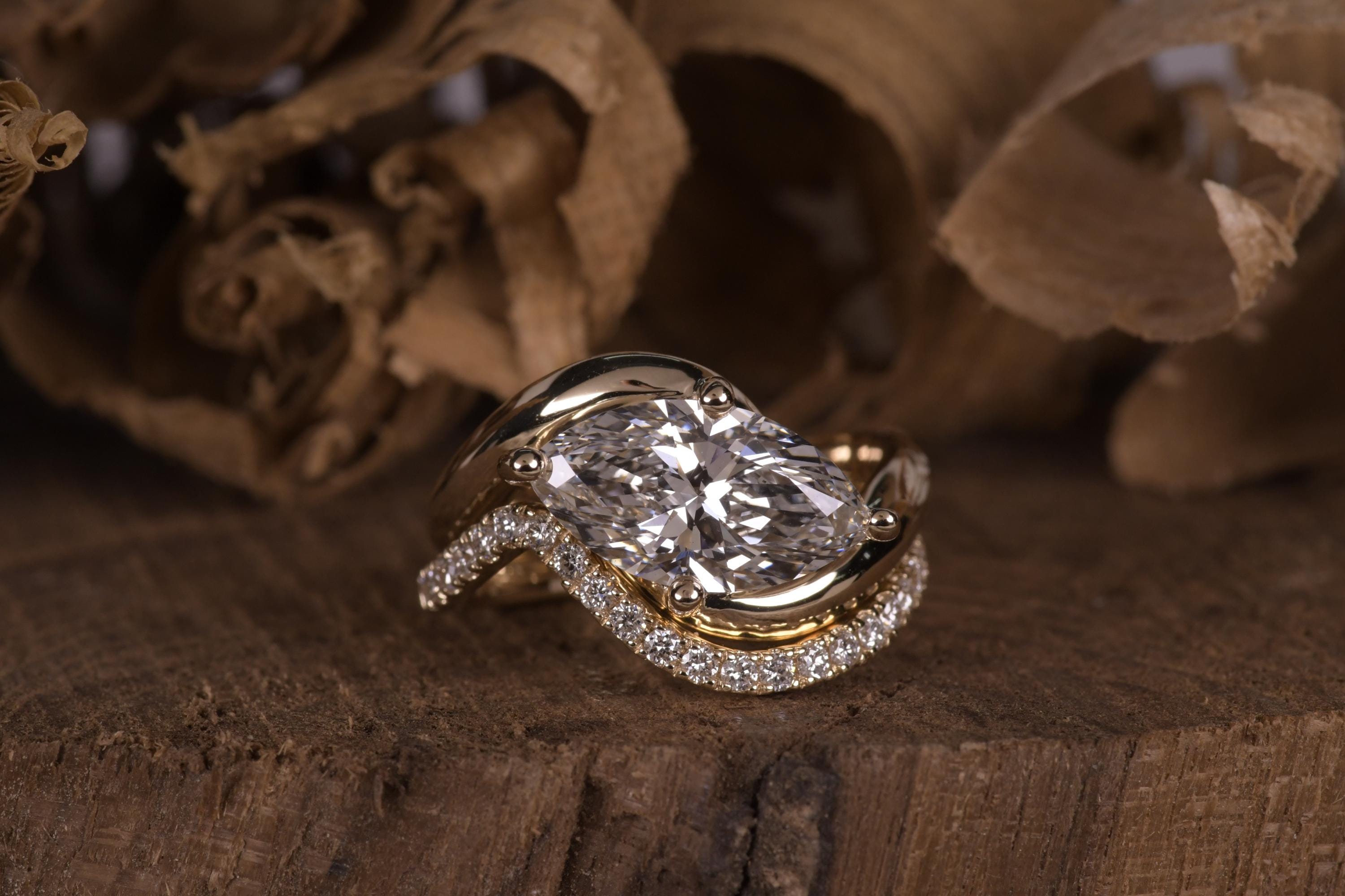 Brilliant 2.75 CT Lab Bridal Set in Marquise Cut