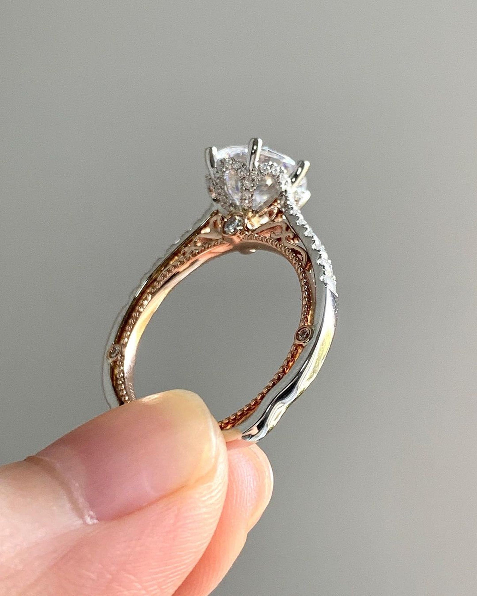 3.00 CT round lab diamond ring for her perfect promise