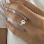 Boho ring with 3.70 CT lab diamond and leaf-inspired look