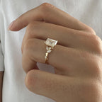 3.70 CT emerald lab diamond ring for the nature lover