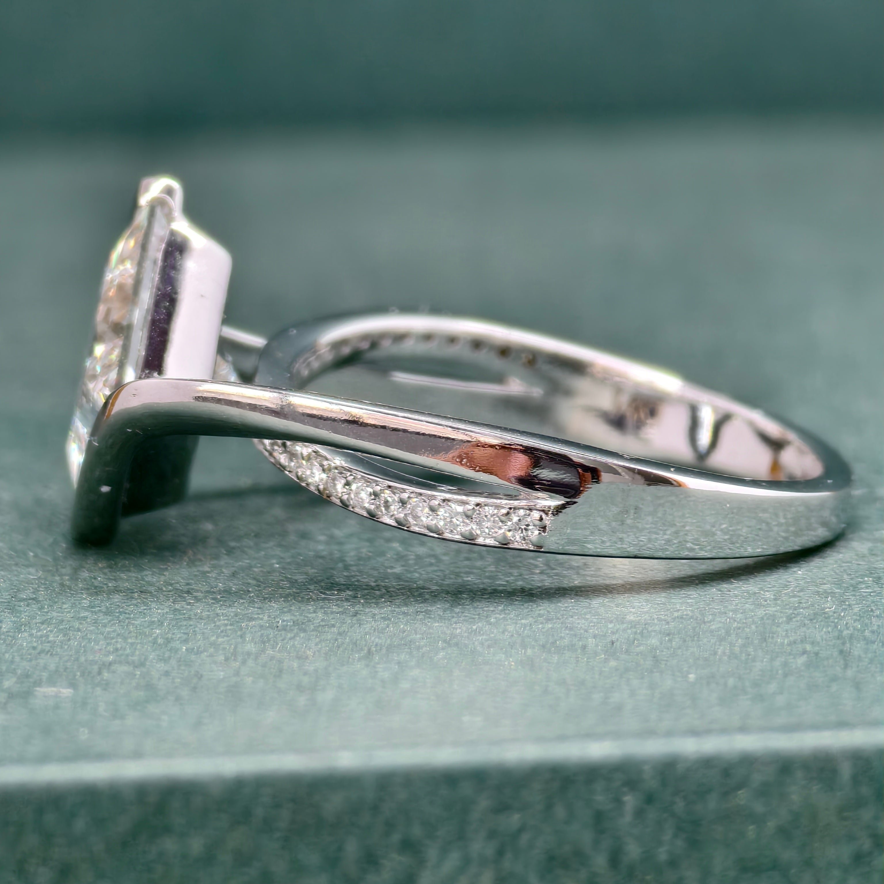 3 CT Princess Cut Lab-Grown Engagement Ring in Swirl Design