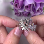 Pear Cut Lab-Created Diamond Shaped Modern Ring