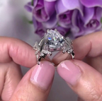Lab-Created Pear Cut Diamond Engagement Ring