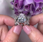 Pear Shaped Lab-Created Diamond Ring