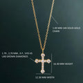 Cross Diamond Pendant 14K Real Gold Cross Pendant Gold Religious Jewelry