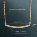 Curve Bar Diamond 14K Gold Diamond Bar Necklace, Dainty Curved Necklace For Woman