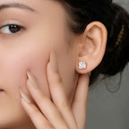 Princess Cut Lab Grown Diamond Screw Back Earring