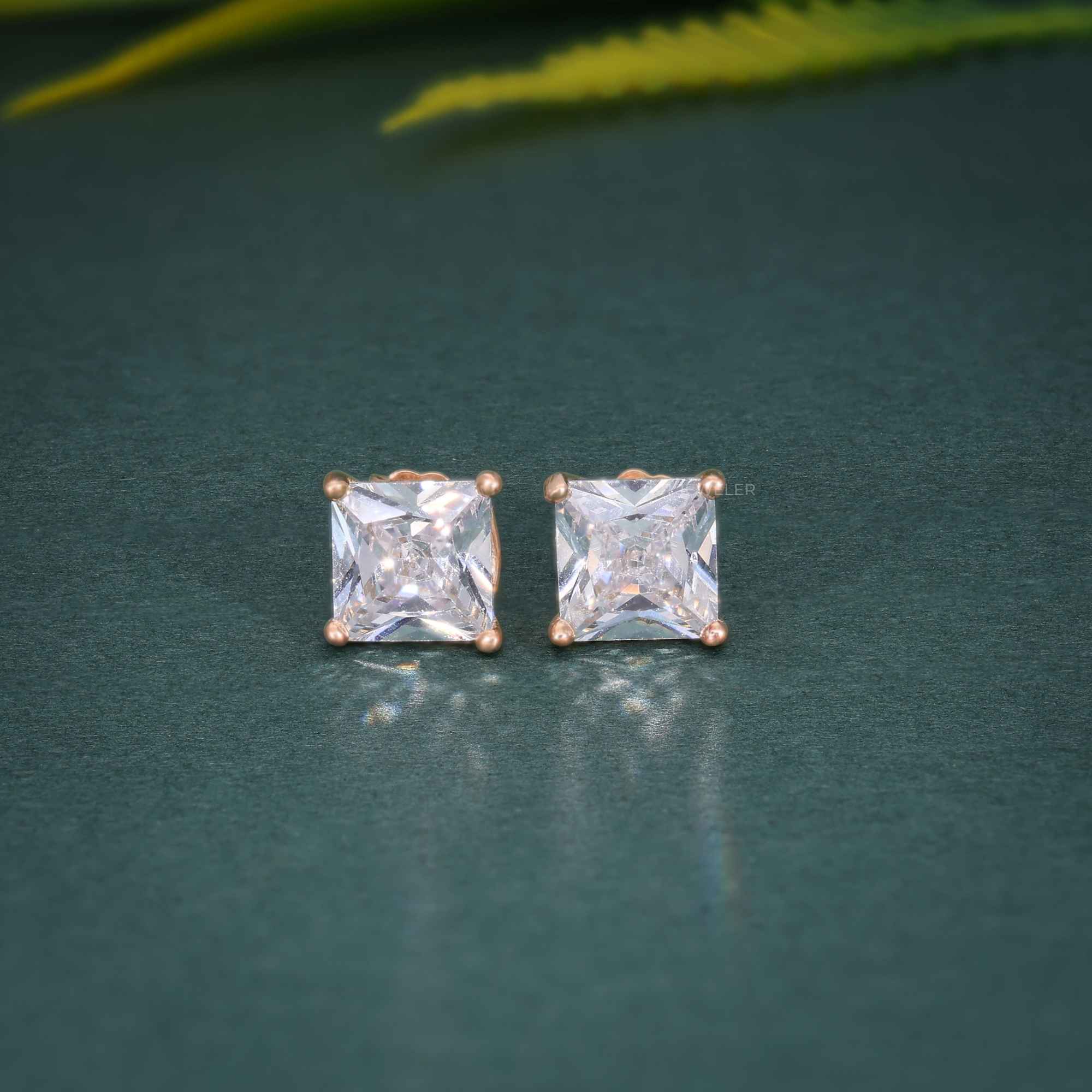 Princess Cut Lab Grown Diamond Screw Back Earring