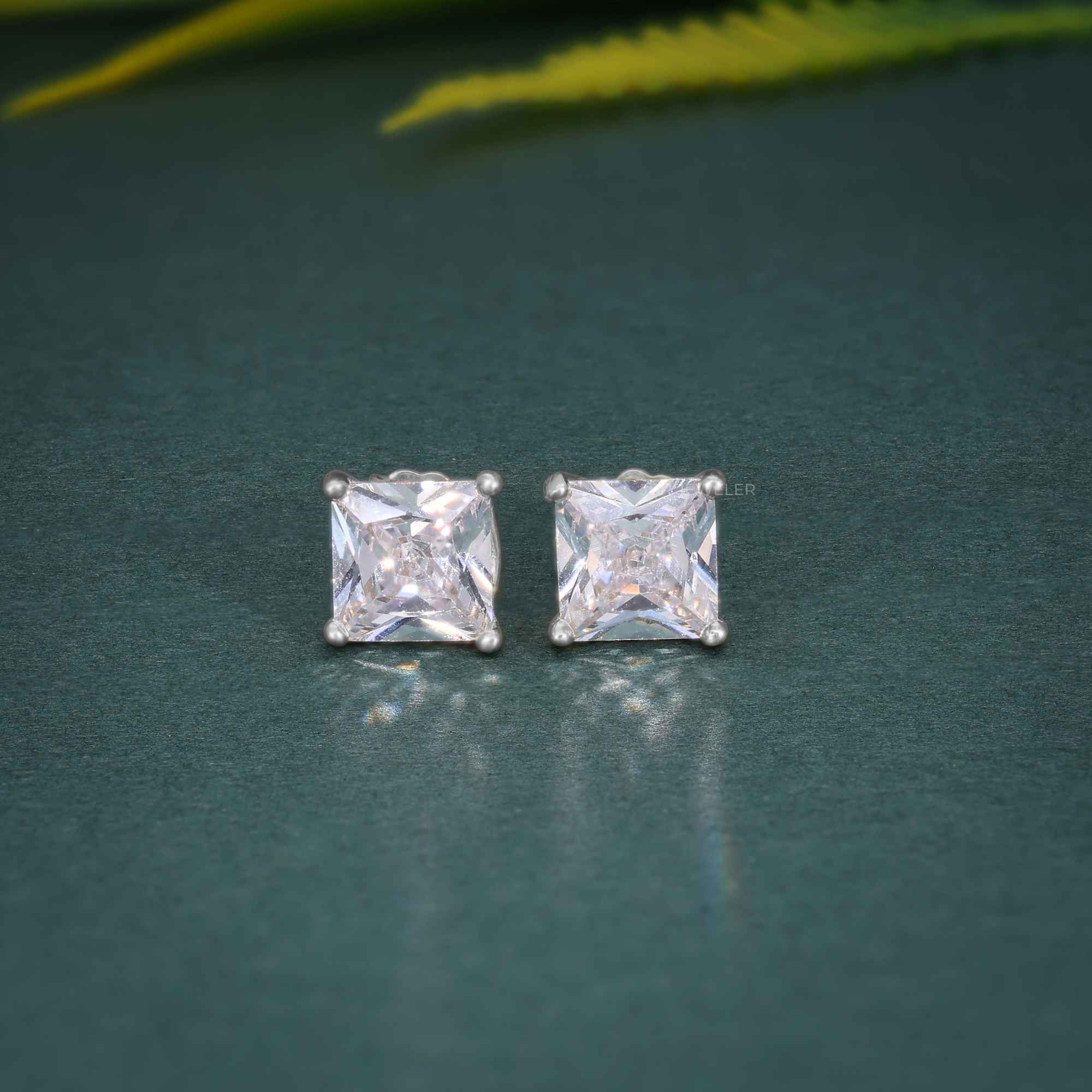 Princess Cut Lab Grown Diamond Screw Back Earring