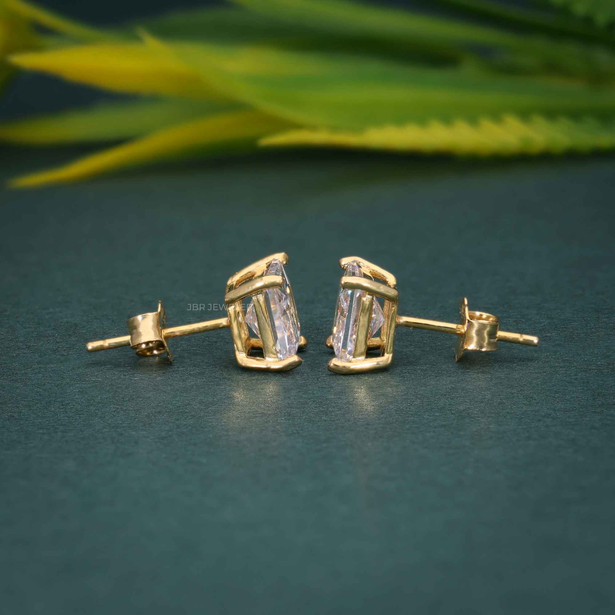 Princess Cut Lab Grown Diamond Screw Back Earring