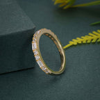 Round/Baguette Cut Dainty Lab Grown Wedding Ring