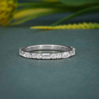 Round/Baguette Cut Dainty Lab Grown Wedding Ring
