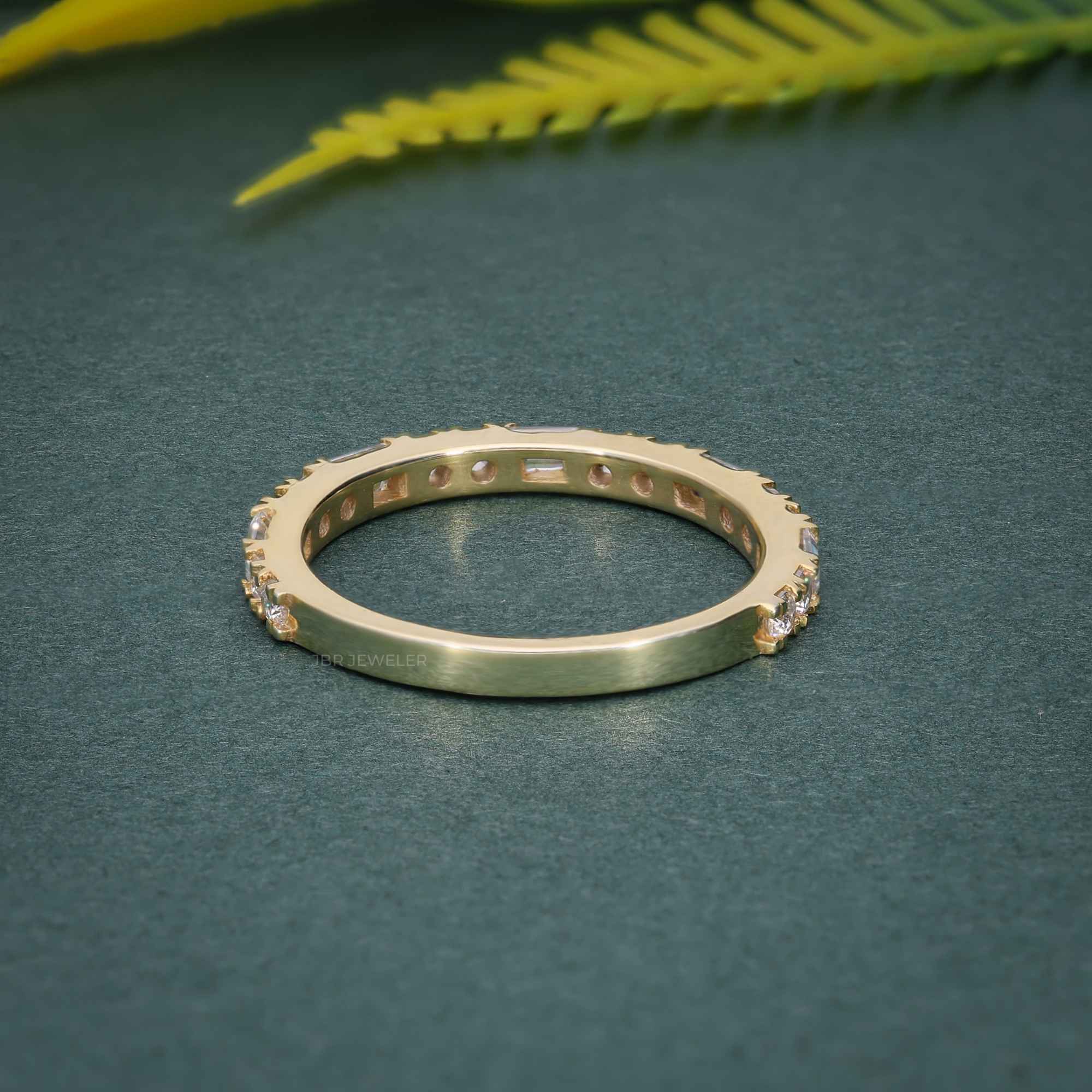 Round/Baguette Cut Dainty Lab Grown Wedding Ring
