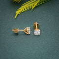 Round Cut Lab Grown Diamond Four Prong Screw Back Earring