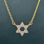 Star Diamond pendant David Necklace in 14k Real Gold, Celestial Necklace