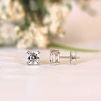Asscher Cut Lab Grown Diamond Screw Back Earring - JBR Jeweler