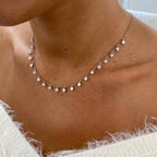 14K Gold Round Cut Lab Grown Diamond Prong Set Necklace Wedding Jewelry
