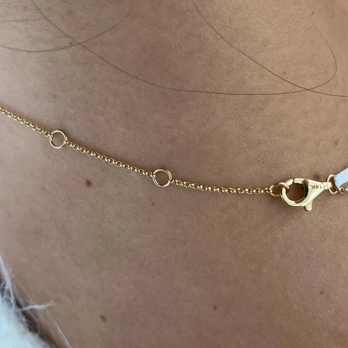 14K Yellow Gold, Pave Set Round Cut Lab-Grown Diamond Necklace