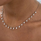 14K Gold Round Cut Lab Grown Diamond Prong Set Necklace Wedding Jewelry